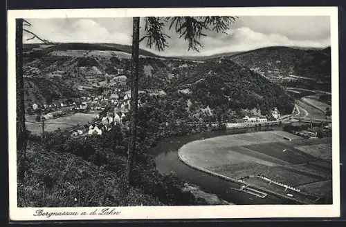 AK Bergnassau a. d. Lahn, Gesamtansicht, Gasthof und Pension Mühlbachterrasse