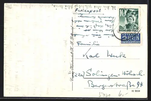 AK Moselkern, Blick auf Moselkern und Burgen mit Ruine Bischofstein