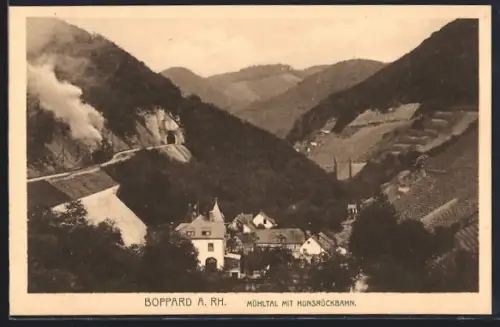 AK Boppard a. Rh., Mühltal, Hunsrückbahn