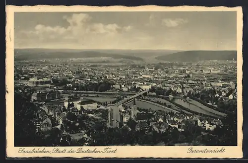 AK Saarbrücken, Stadt der Deutschen Front, Gesamtansicht
