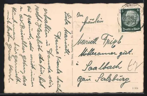 AK Saarbrücken, Stadt der Deutschen Front, Gesamtansicht