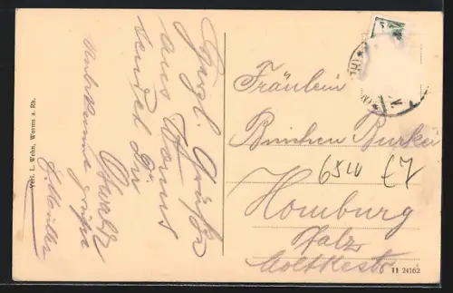 AK Worms a. Rh., Hafenpartie