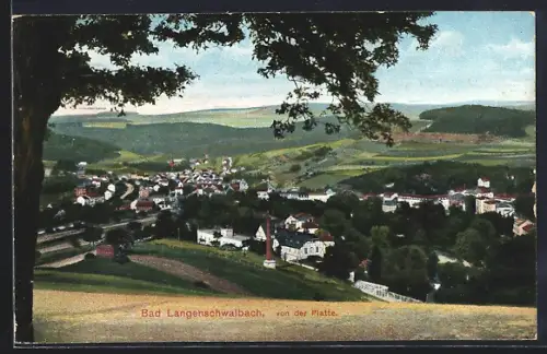 AK Bad Langenschwalbach, Blick von der Platte auf Stadt und Umgebung