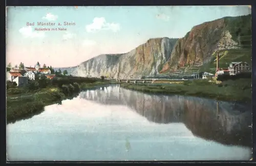 AK Bad Münster a. Stein, Rotenfels mit Nahe