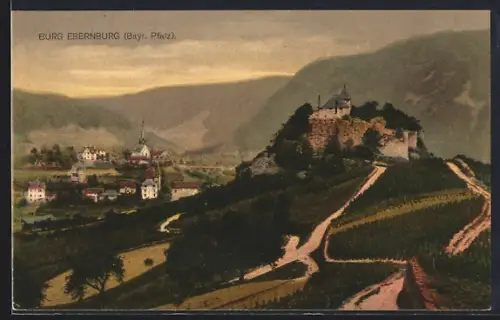 AK Ebernburg /Bayr. Pfalz, Burg Ebernburg, Ortsansicht
