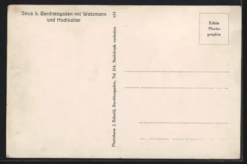 AK Strub b. Berchtesgaden, Watzmann, Hochkalter, Ortsansicht