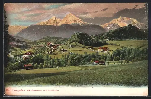 AK Berchtesgaden, Watzmann, Hochkalter, Landschaftspanorama