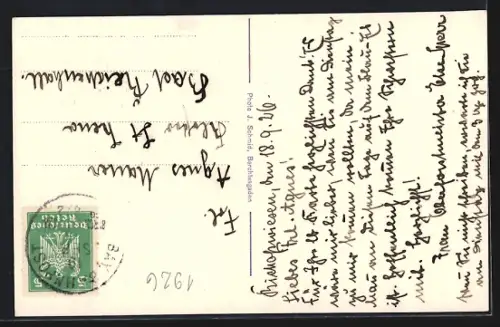 AK Bischofswiesen b. Berchtesgaden, Kirche und Dorfansicht vor Gebirgspanorama