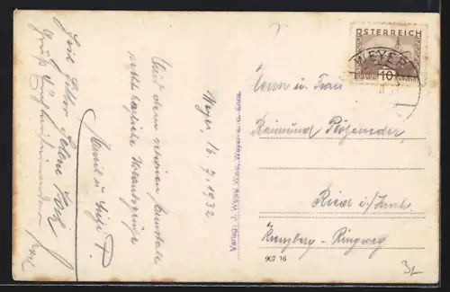 AK Weyer a. d. Enns, Unterer Markt aus der Vogelschau