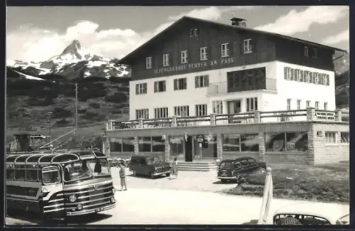 AK Radstadt, Alpengasthof Perner am Pass, Bus