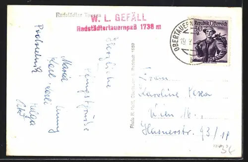 AK Radstadt, Alpengasthof Perner am Pass, Bus