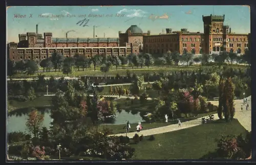 AK Wien, Maria Josefa Park und Arsenal mit Teich