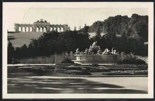 AK Wien, Schönbrunn, Neptungrotte und Gloriette