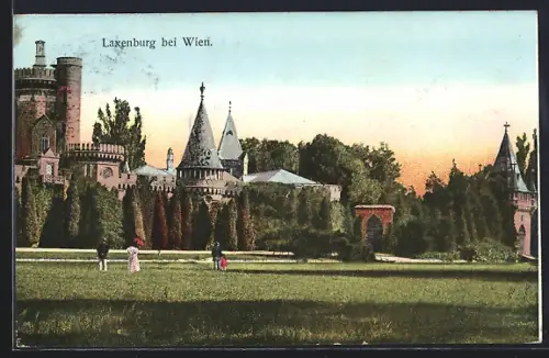 AK Laxenburg bei Wien, Burg mit Parkanlagen