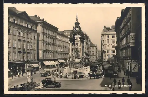AK Wien, Hoher Markt, Partie am Brunnen