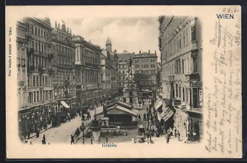 AK Wien, Graben mit Geschäften und Café
