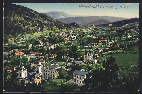 AK Hinterbrühl bei Mödling, Ortsansicht aus der Vogelschau