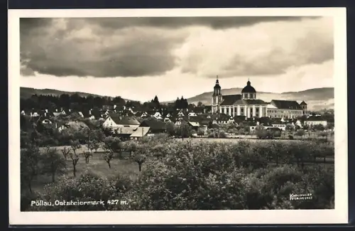 AK Pöllau /Oststeiermark, Blick über die Dächer