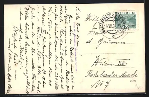 AK Weissenbach an der Triesting, Panoramaansicht mit Schneeberg