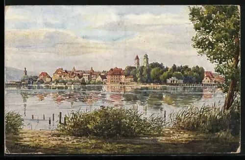 Künstler-AK Vinzenz Marschall: Lindau im Bodensee, Panoramablick