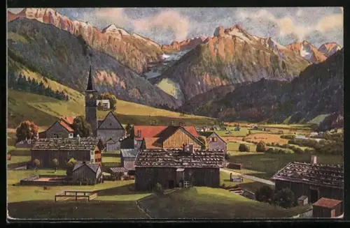 Künstler-AK V.Marschall: Hinterstein, Gesamtansicht