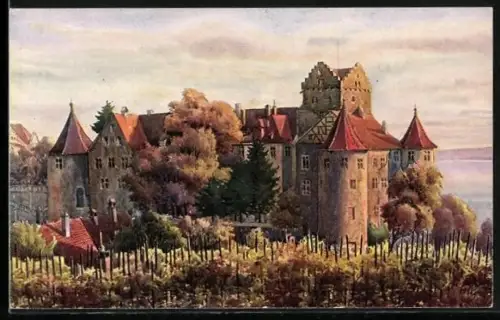 Künstler-AK Vinzenz Marschall: Schloss Meersburg am Bodensee