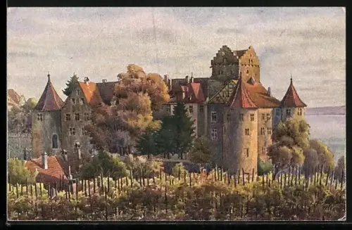 Künstler-AK Vinzenz Marschall: Schloss Meersburg am Bodensee