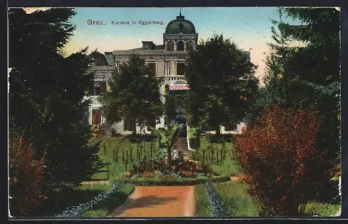AK Graz, Eggenberg, Kurhaus mit Park
