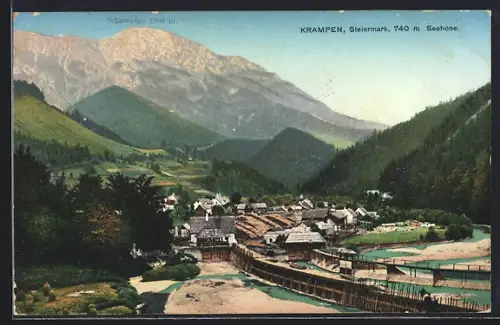 AK Krampen /Steiermark, Teilansicht mit Schneealpe
