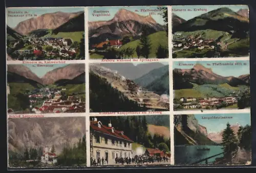 AK Eisenerz, Gasthaus Vogelbichl, Ortsansicht, Leopoldsteinersee