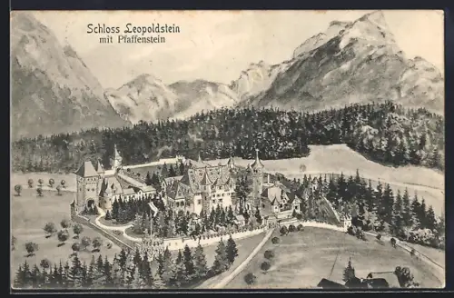 Künstler-AK Eisenerz, Schloss Leopoldstein mit Pfaffenstein