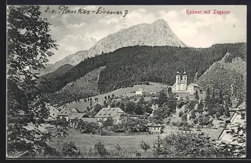 AK Radmer, Ortschaft mit Kirche von weitem