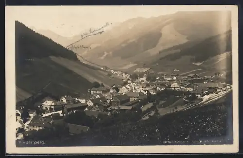 AK Vordernberg, Gesamtansicht mit Talblick aus der Vogelschau