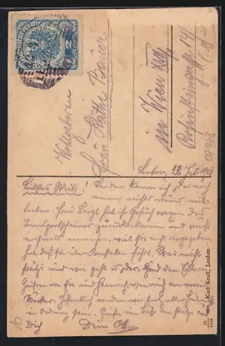 AK Leoben, Strassenpartie am Stadtturm