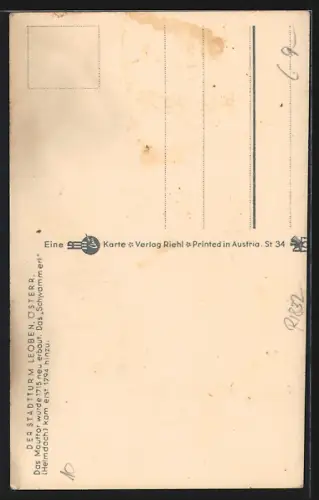 Künstler-AK Leoben, Der Stadtturm