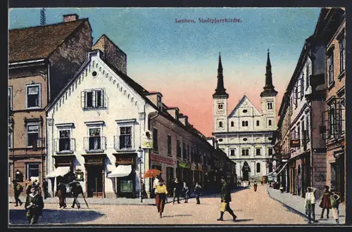 AK Leoben, Stadtpfarrkirche im Ortszentrum