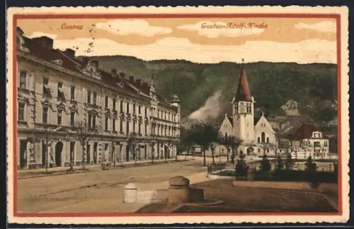 AK Leoben, Blick auf die Gustav-Adolf-Kirche