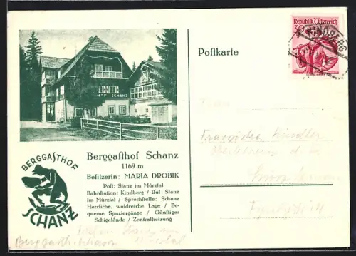 AK Stanz im Mürztal, Gasthof Schanz, Inh. Maria Drobik