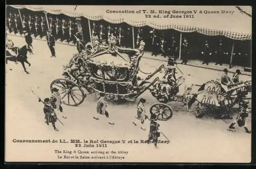 AK Coronation of King Georges V & Queen Mary 1911, The King & Queen arriving at the Abbey