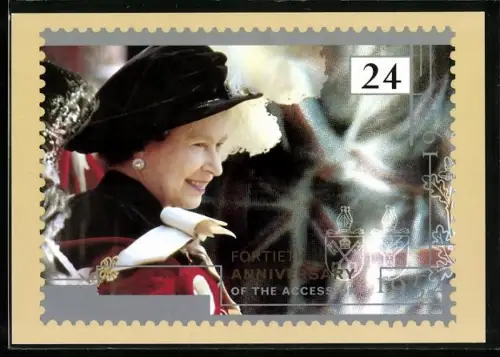 AK Fortieth Anniversary of The Accession 1992, Stamp designed by Why not Associates