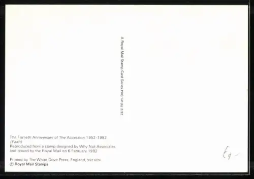 AK Fortieth Anniversary of The Accession 1992, Stamp designed by Why not Associates