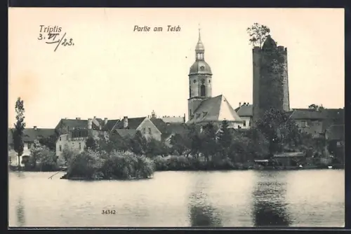 AK Triptis, Partie am Teich