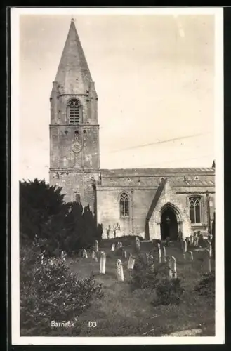 AK Barnack, View of the church and graveyard