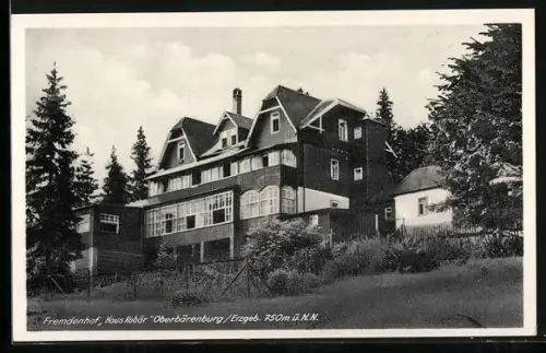 AK Oberbärenburg /Erzgeb., Hotel Haus Kobär, Bes. G. Genieser