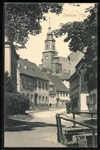 AK Oederan i. Sa., Blick zur Kirche