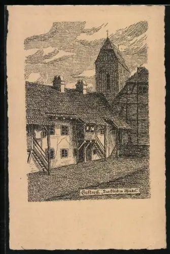 Künstler-AK Güstrow, Partie im Ort