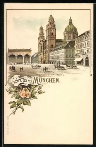 Lithographie München, Theatinerkirche