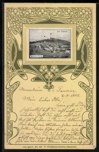AK Königstein i. Taunus, Blick auf Burg