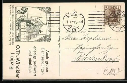 AK Leipzig, Bahnsendungen O. Th. Winckler