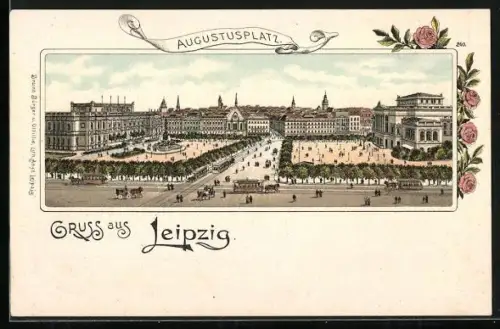 Lithographie Leipzig, Augustusplatz